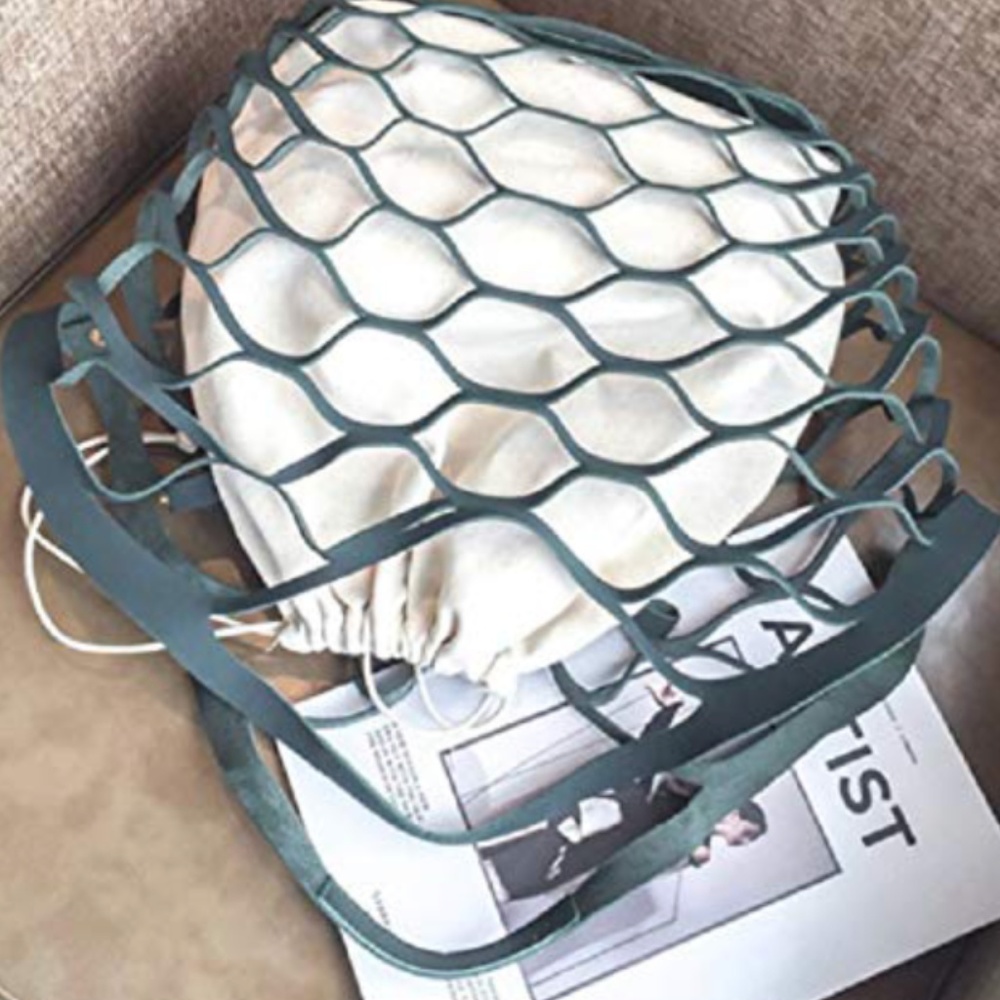 AUDREY 2pc Mesh and Removable Linen Shoulder Bag - Picture 1 of 7